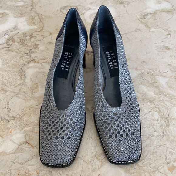 Vintage Stuart Weitzman Square Toe Block Heels - Picture 3 of 15